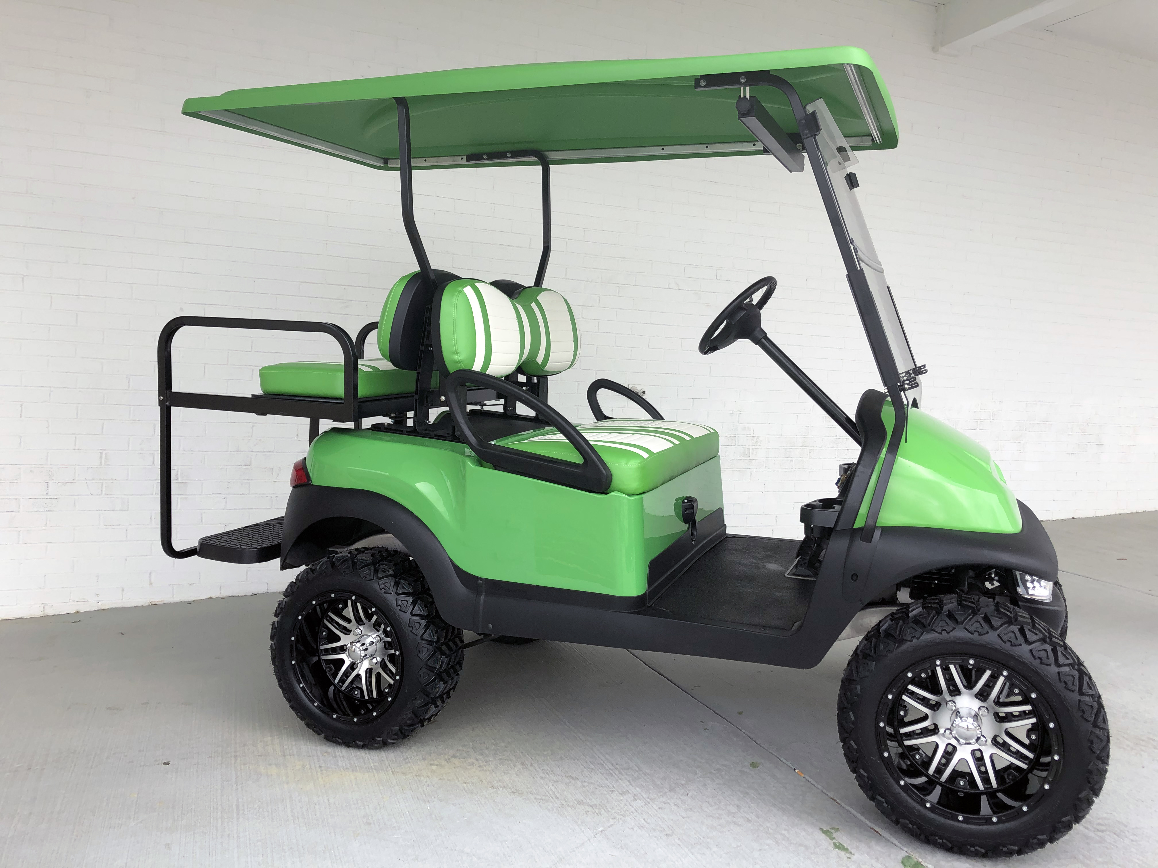 Lime Green Beach Cruiser Club Car Golf Cart